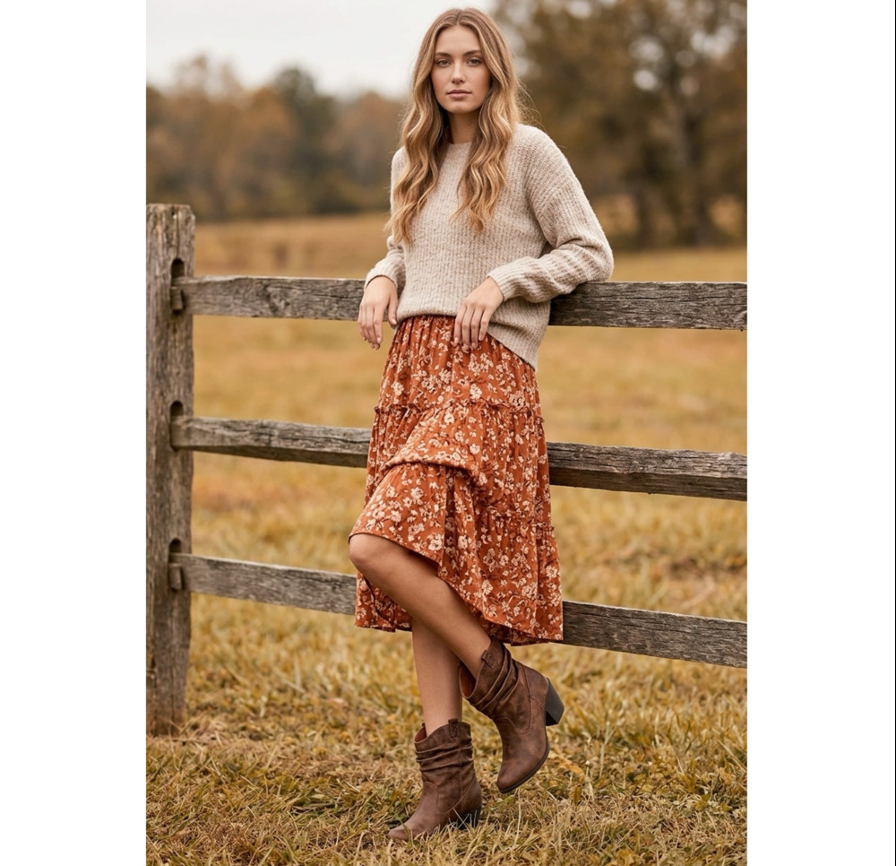 Western Brown Bootie Womens Size 11
